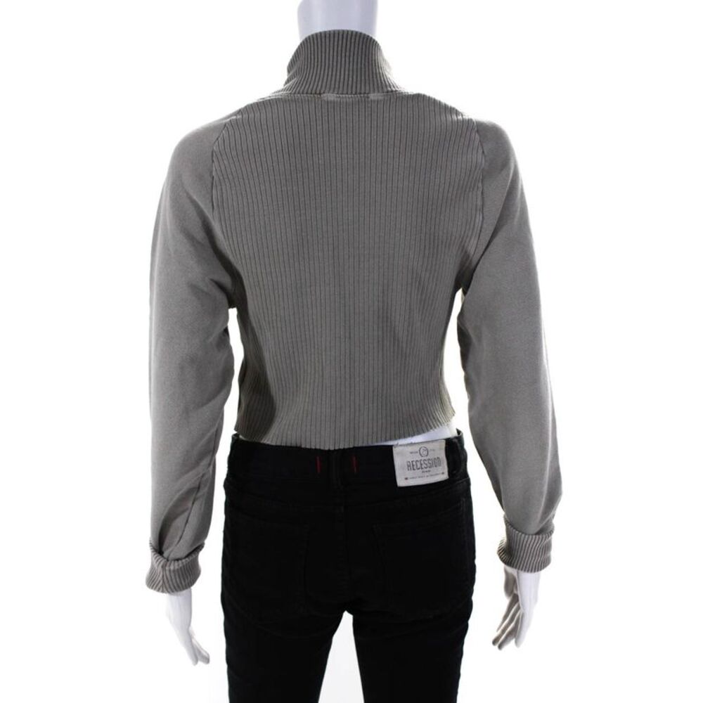 Cotton Citizen Womens Half Zip Ribbed Mock Neck Sweatshirt Brown Size XS - Picture 3 of 7